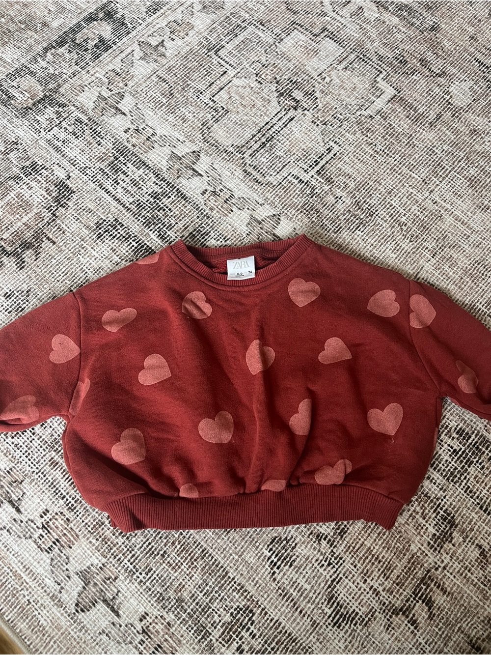 Zara Kids Heart Sweatshirt size 6-9 months